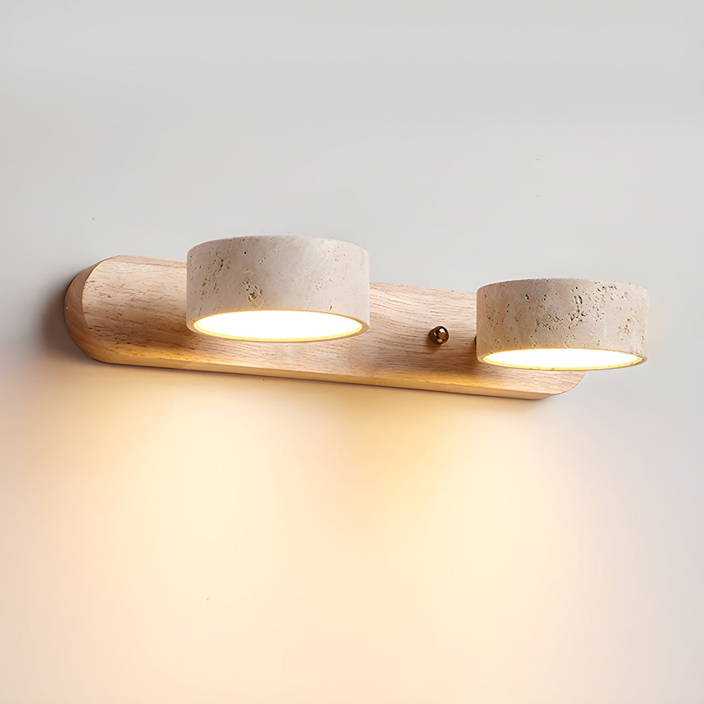Travertine Duo Wall Light for Bedroom | Modern LED Sconce