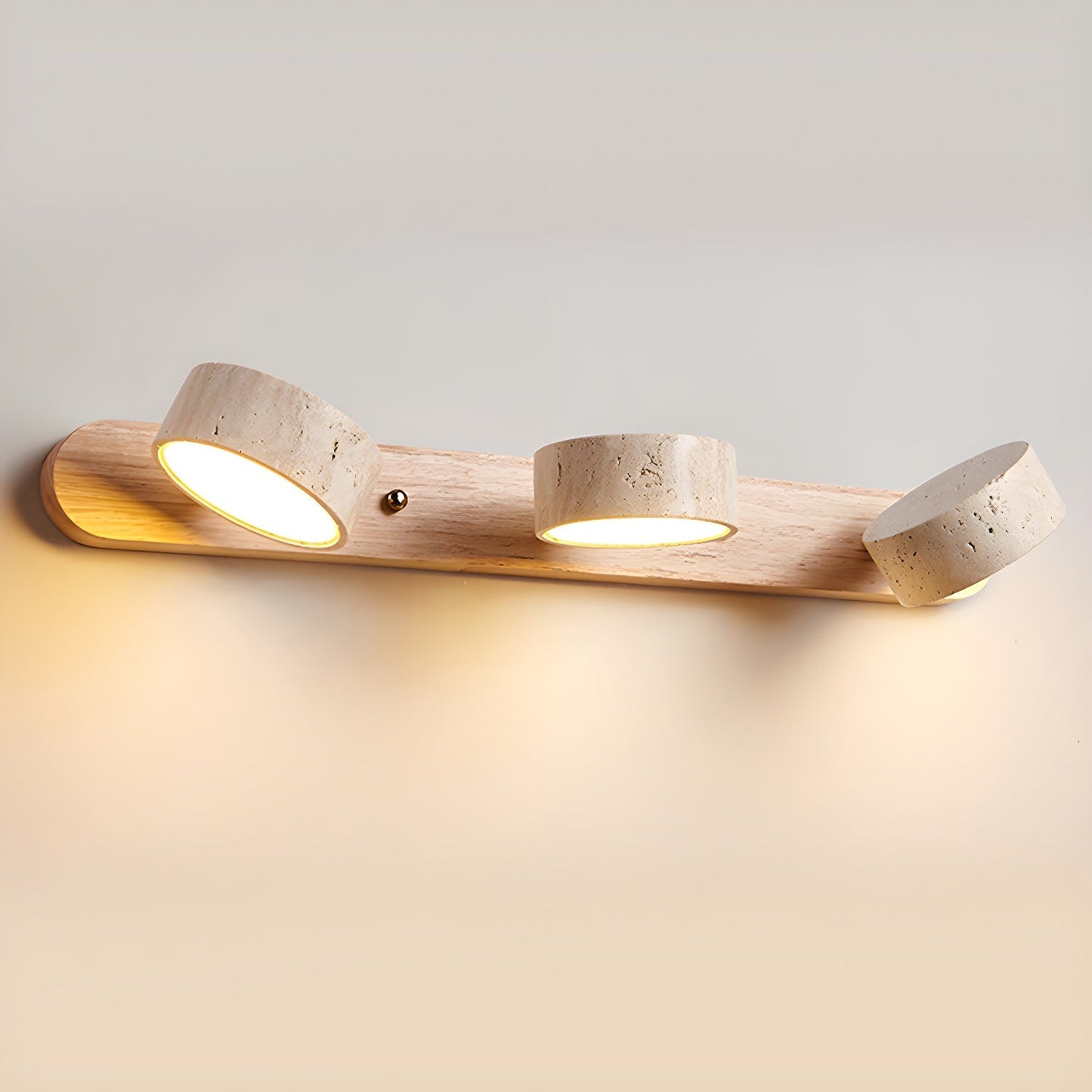Travertine Duo Wall Light for Bedroom | Modern LED Sconce