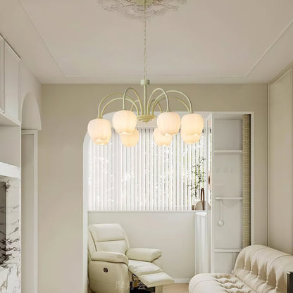 Tulip Chandelier Ceiling Lamp | Modern Floral Light Fixture for Living and Dining