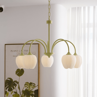 Tulip Chandelier Ceiling Lamp | Modern Floral Light Fixture for Living and Dining