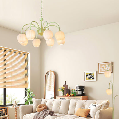 Tulip Chandelier Ceiling Lamp | Modern Floral Light Fixture for Living and Dining