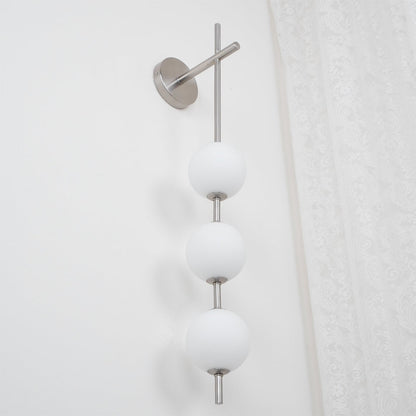 Modern Wall Lamp | Vertical Glass Globe Sconce for Bedroom