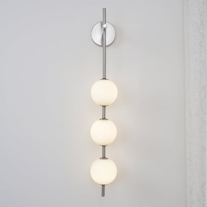 Modern Wall Lamp | Vertical Glass Globe Sconce for Bedroom