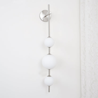 Modern Wall Lamp | Vertical Glass Globe Sconce for Bedroom