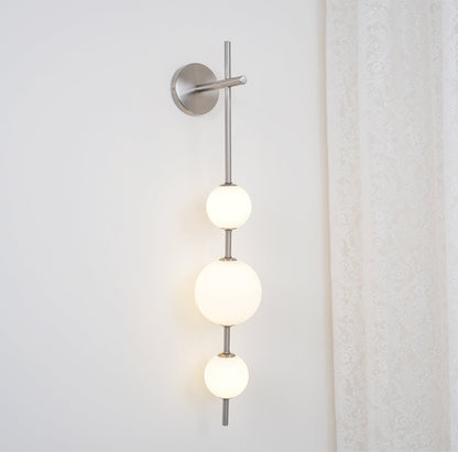 Modern Wall Lamp | Vertical Glass Globe Sconce for Bedroom