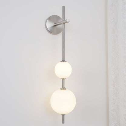 Modern Wall Lamp | Vertical Glass Globe Sconce for Bedroom