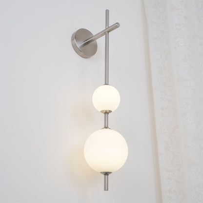 Modern Wall Lamp | Vertical Glass Globe Sconce for Bedroom