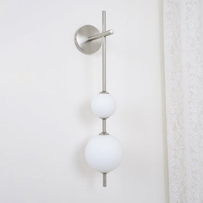Modern Wall Lamp | Vertical Glass Globe Sconce for Bedroom