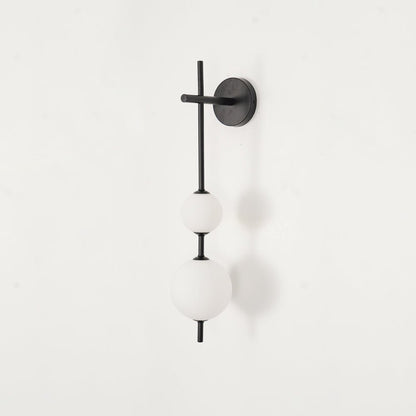 Modern Wall Lamp | Vertical Glass Globe Sconce for Bedroom