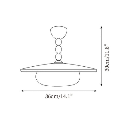Modern Wood and Alabaster Ceiling Light | Elegant LED Lamp for Dining or Living Room