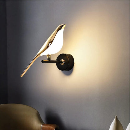 Modern Bird Wall Lamp with LED Light | Decorative Indoor Sconce