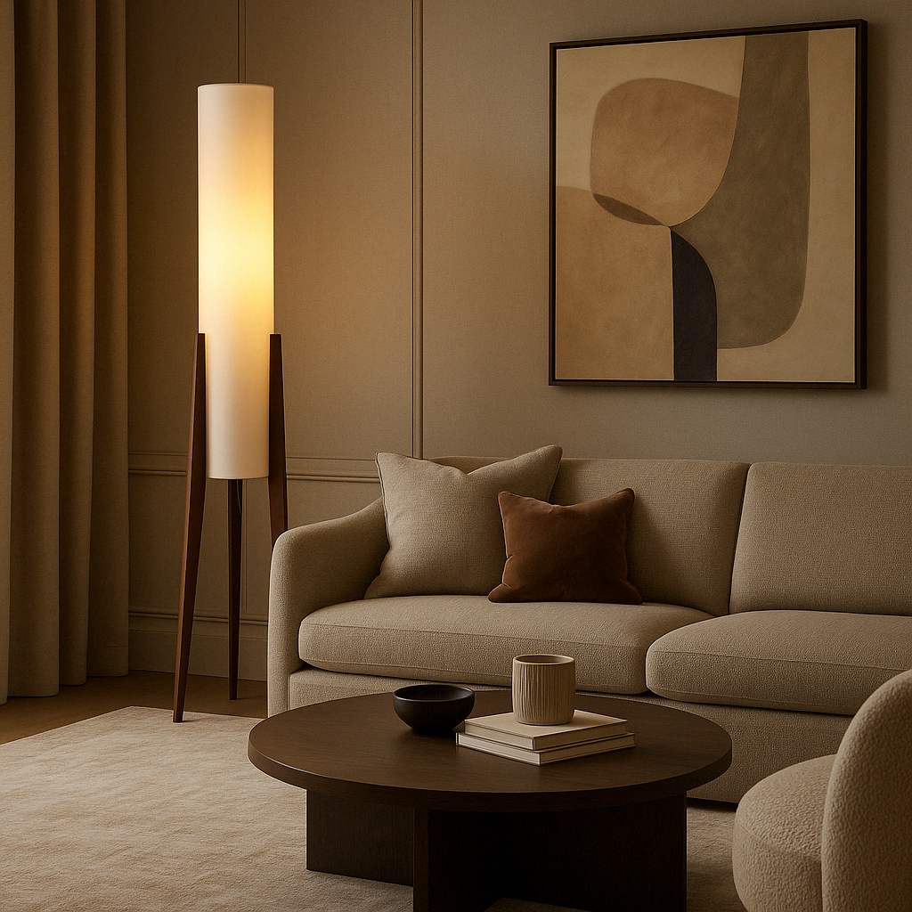 Modern Wooden Floor Lamp | Standing Light for Living Room and Bedroom
