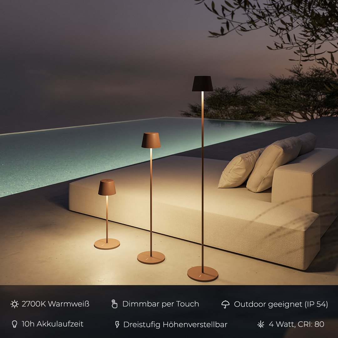 Rechargeable LED Floor Lamp | Adjustable Height Modern Standing Light