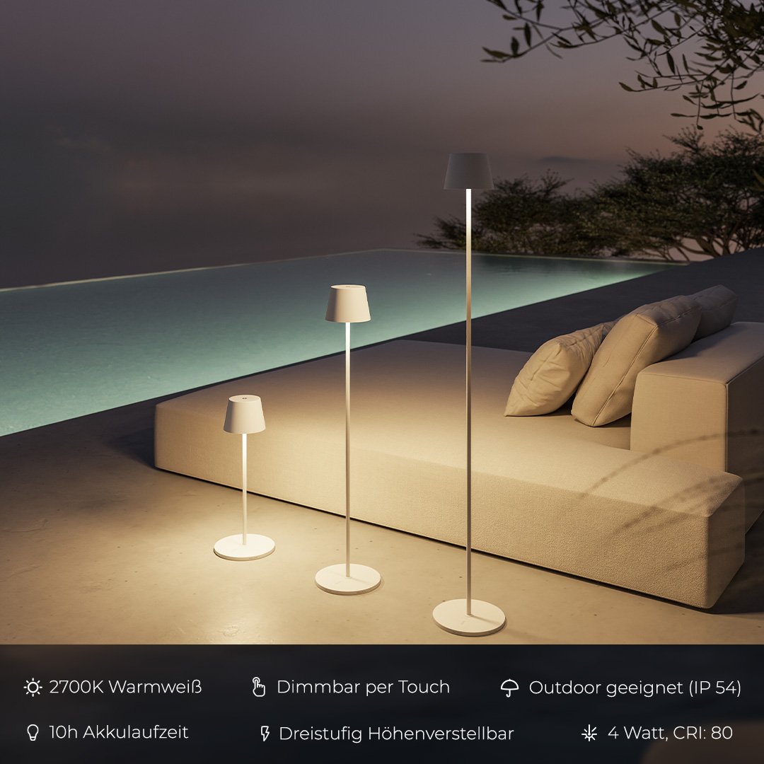Rechargeable LED Floor Lamp | Adjustable Height Modern Standing Light
