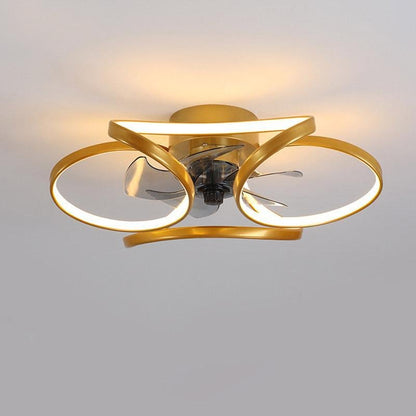 Modern Flush Mount Ceiling Fan with LED Light | Stylish Bedroom Ceiling Lamp