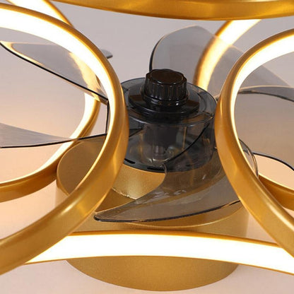 Modern Flush Mount Ceiling Fan with LED Light | Stylish Bedroom Ceiling Lamp