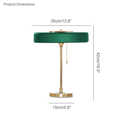 Vintage Mid Century Table Lamp with Pull Chain | Bedside and Desk Lighting