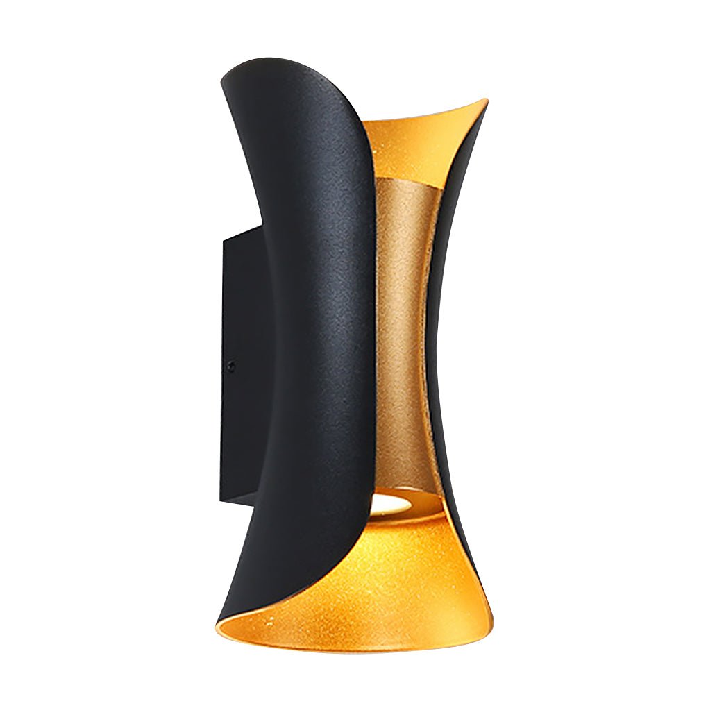 Outdoor LED Wall Sconce in Modern Curved Design | Waterproof Up and Down Wall Light