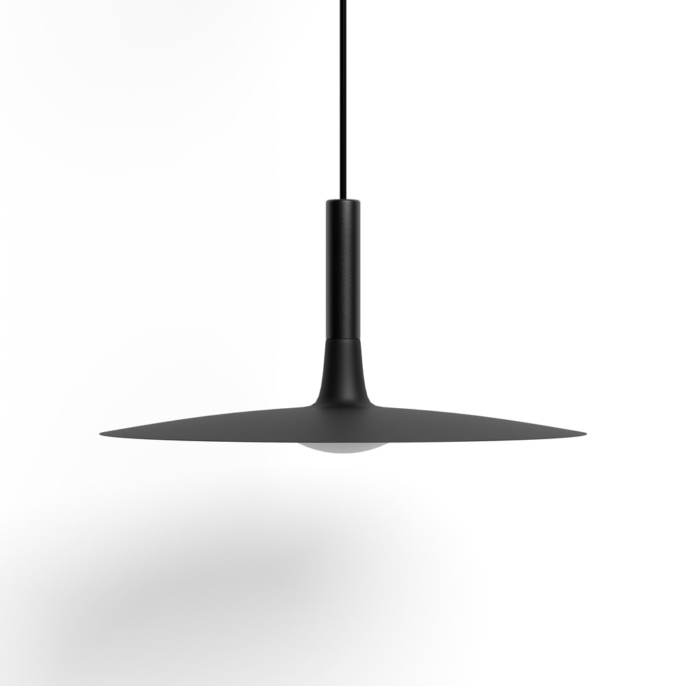 Modern Flat Pendant Ceiling Light with Wide Lampshade | Creative Dining Room Lamp