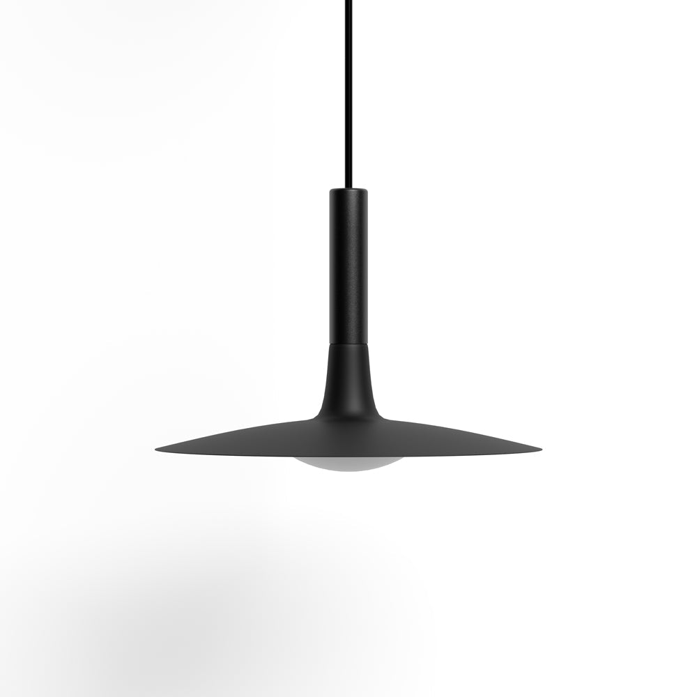 Modern Flat Pendant Ceiling Light with Wide Lampshade | Creative Dining Room Lamp