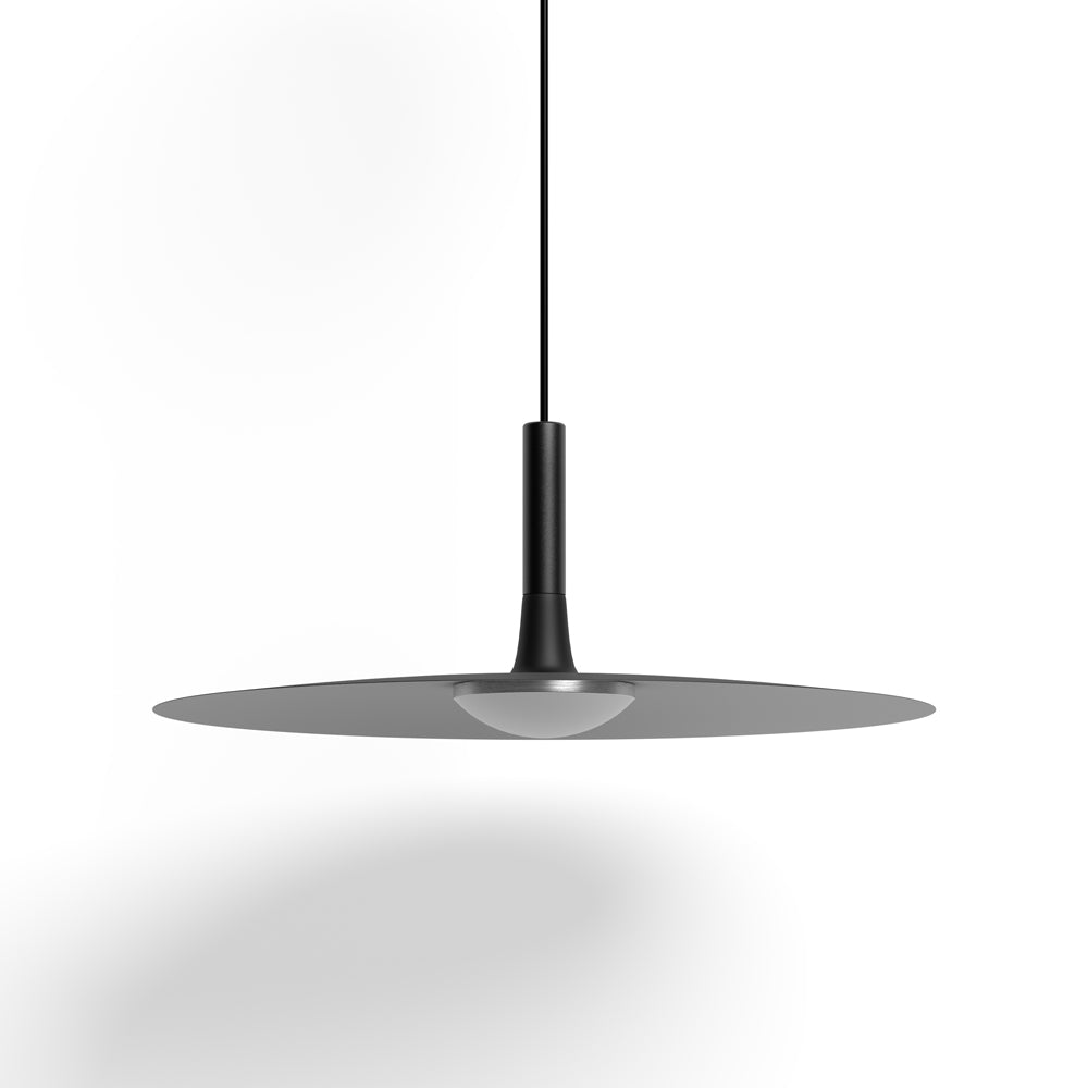 Modern Flat Pendant Ceiling Light with Wide Lampshade | Creative Dining Room Lamp