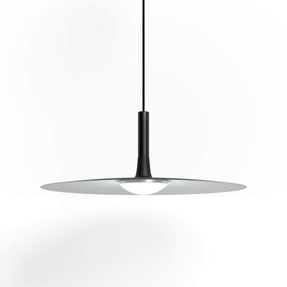 Modern Flat Pendant Ceiling Light with Wide Lampshade | Creative Dining Room Lamp