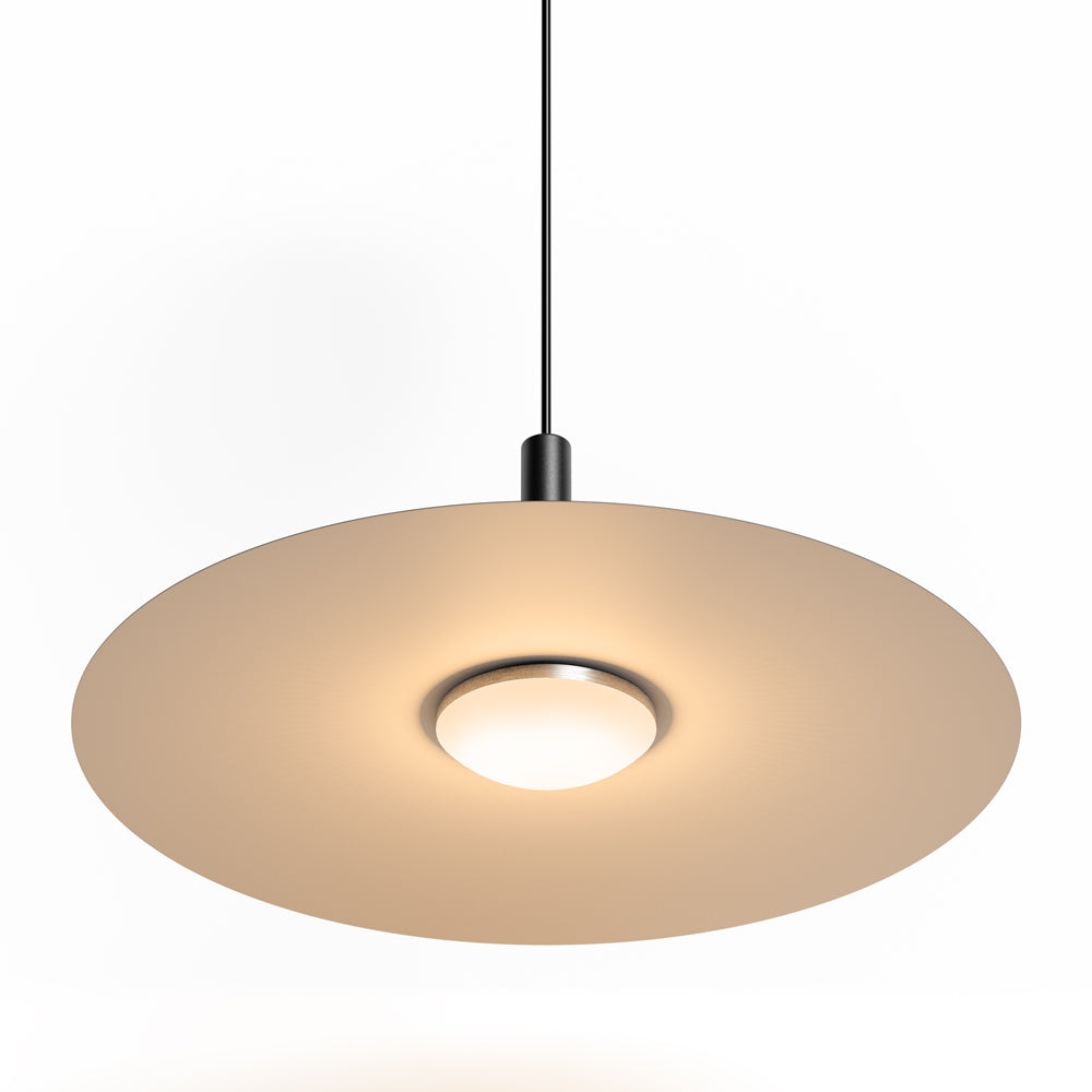 Modern Flat Pendant Ceiling Light with Wide Lampshade | Creative Dining Room Lamp