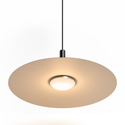 Modern Flat Pendant Ceiling Light with Wide Lampshade | Creative Dining Room Lamp