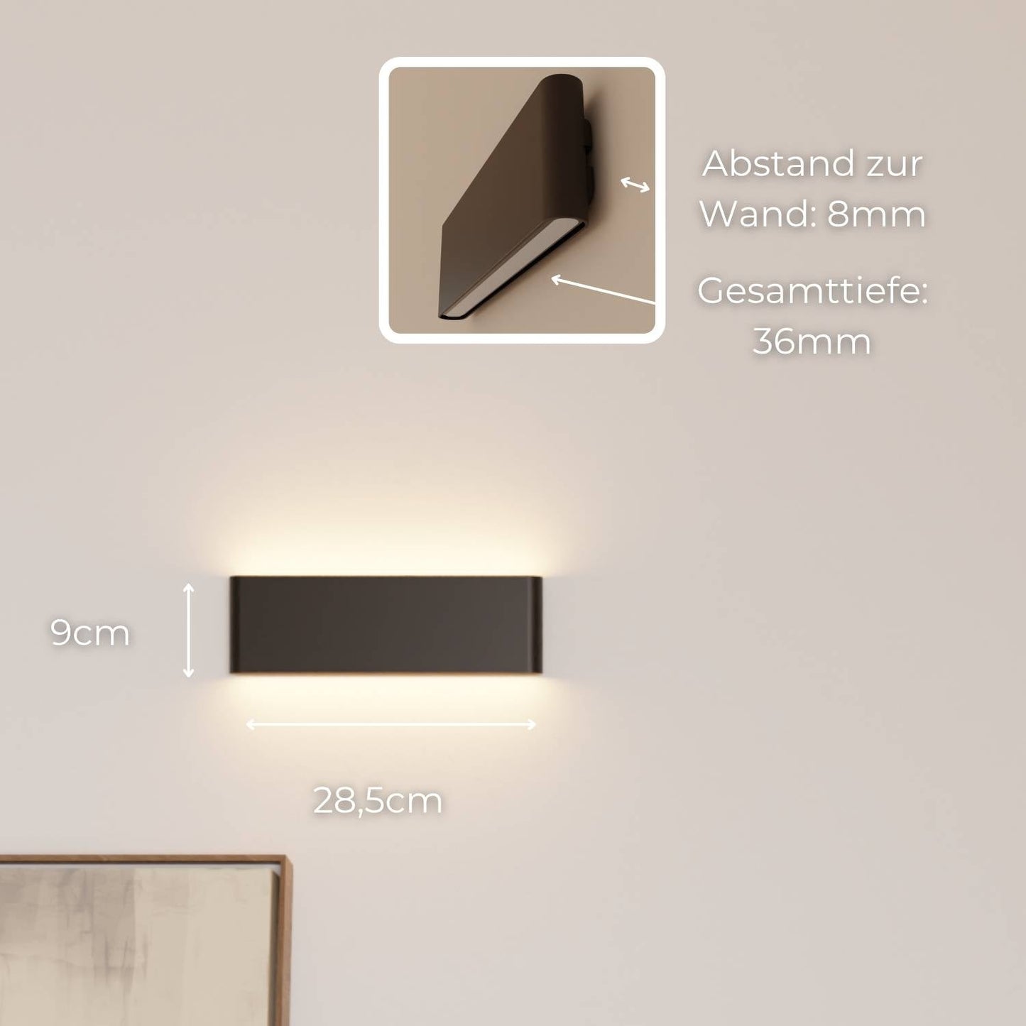 Rectangular LED Wall Light Sconce | Modern Bedroom Living Room Wall Lamp