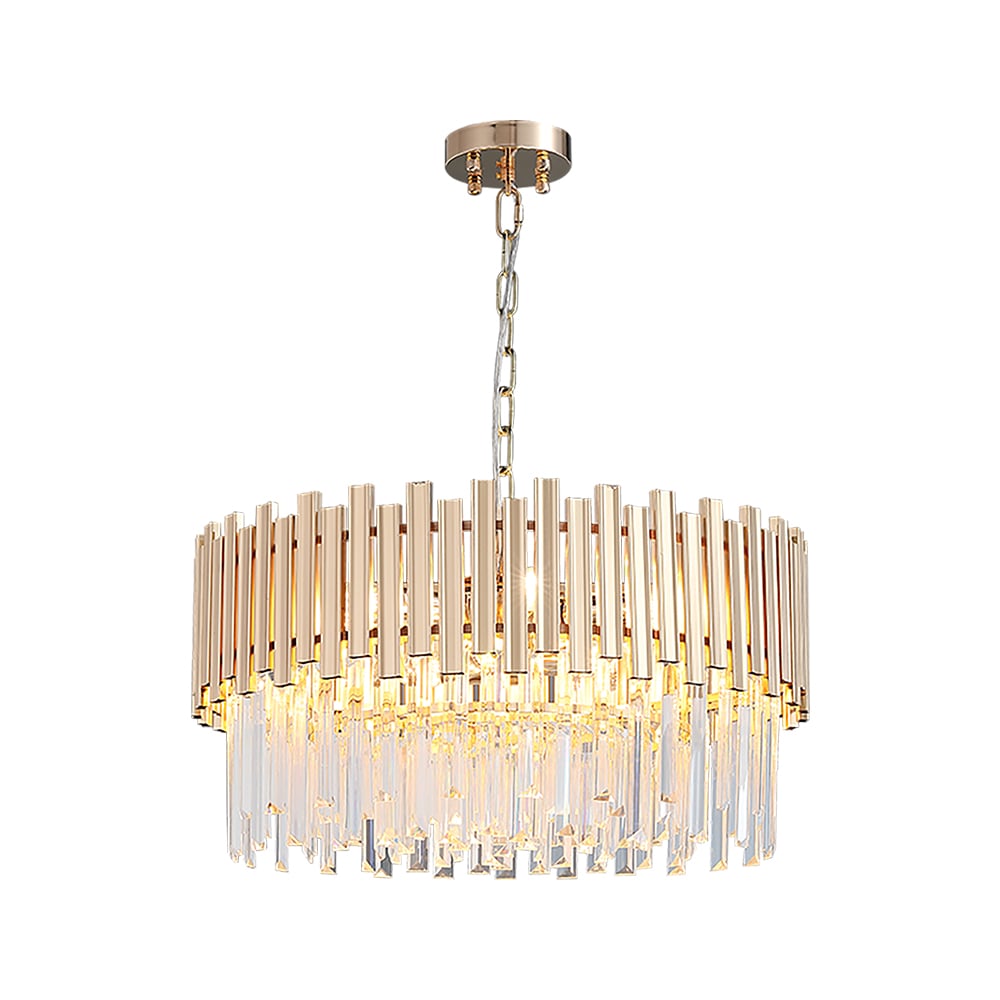 Modern Gold Crystal Chandelier for Dining Room | Elegant Ceiling Light