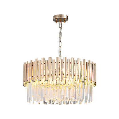 Modern Gold Crystal Chandelier for Dining Room | Elegant Ceiling Light
