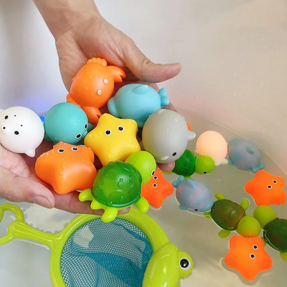 LED Light Up Bath Toys Set for Kids | Floating Water Toys with Night Light