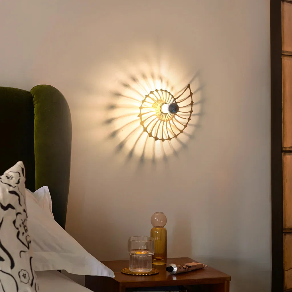 Decorative Nautilus Design LED Wall Lamp | Modern Shell Shaped Sconce for Bedroom