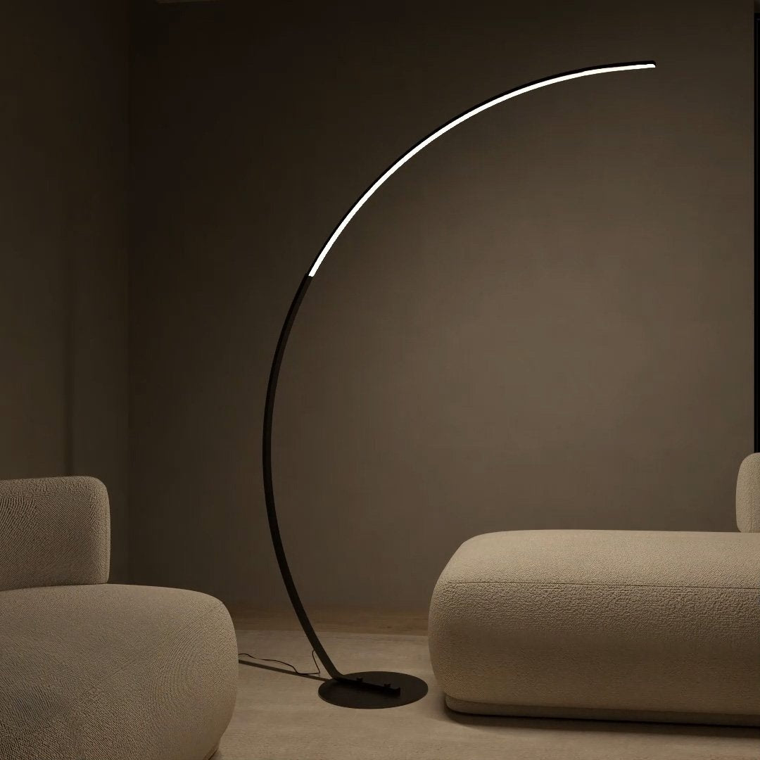 Modern Arc LED Floor Lamp in Minimalist Style | Adjustable Standing Light for Living Room