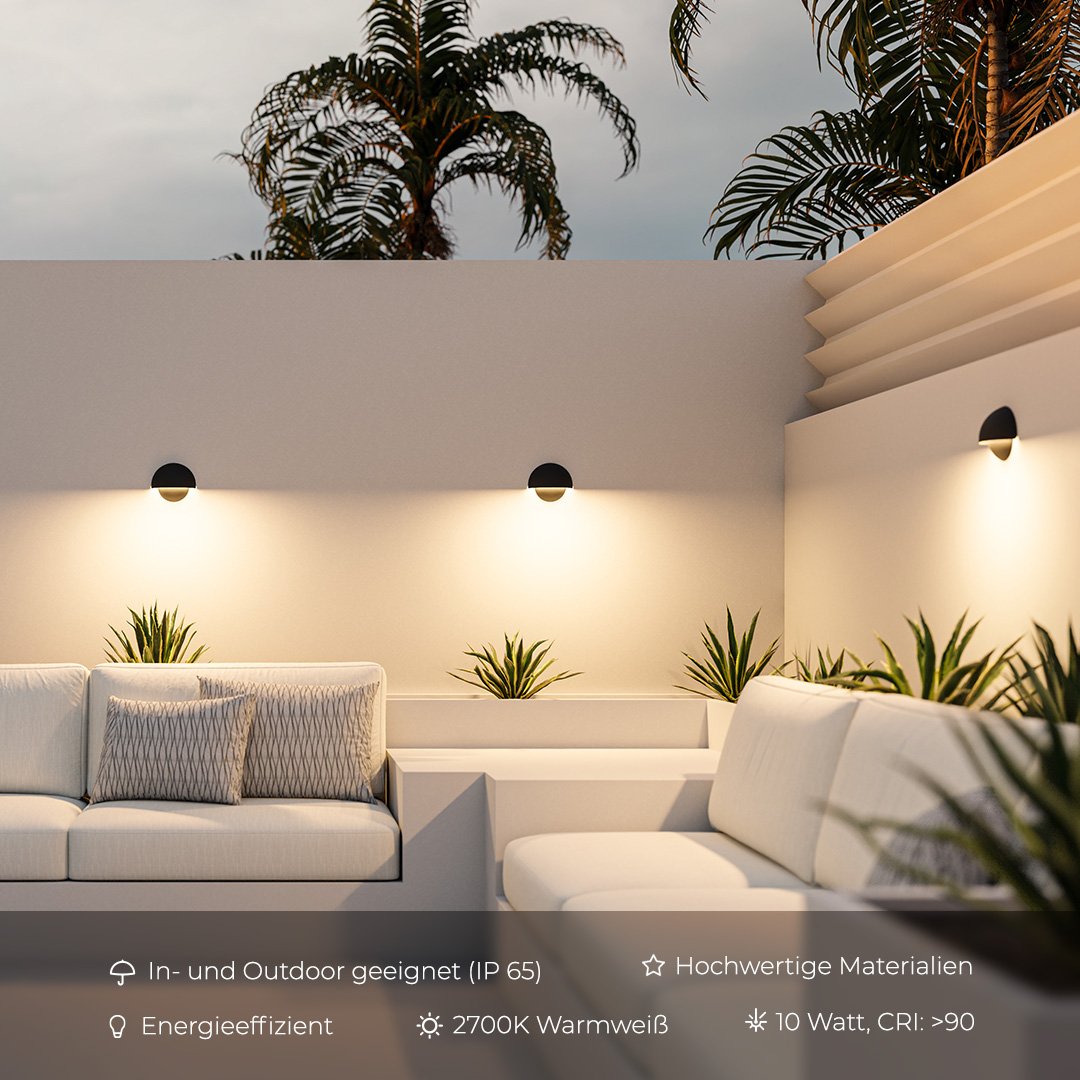 Round LED Wall Light Sconce | Modern Indoor Outdoor Bedroom Living Room Lamp