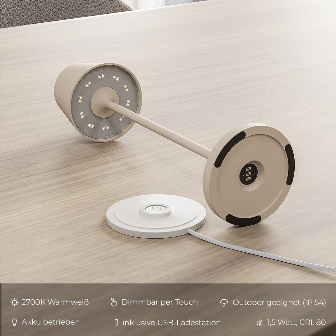 Rechargeable LED Table Lamp with Touch Dimmer | Modern Bedside and Dining Light