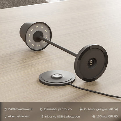 Rechargeable LED Table Lamp with Touch Dimmer | Modern Bedside and Dining Light