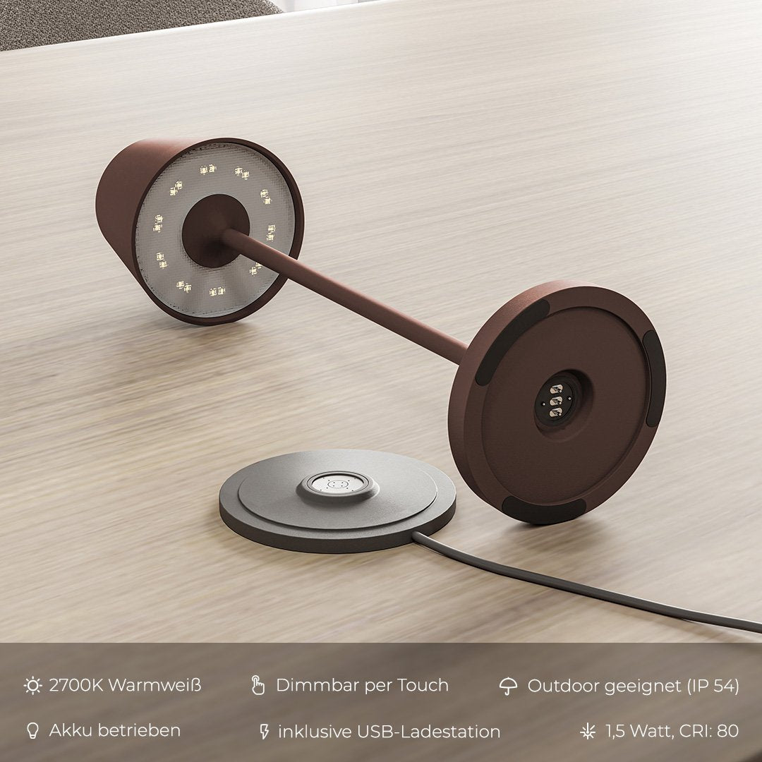 Rechargeable LED Table Lamp with Touch Dimmer | Modern Bedside and Dining Light