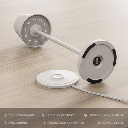 Rechargeable LED Table Lamp with Touch Dimmer | Modern Bedside and Dining Light