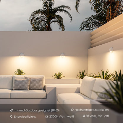 Round LED Wall Light Sconce | Modern Indoor Outdoor Bedroom Living Room Lamp