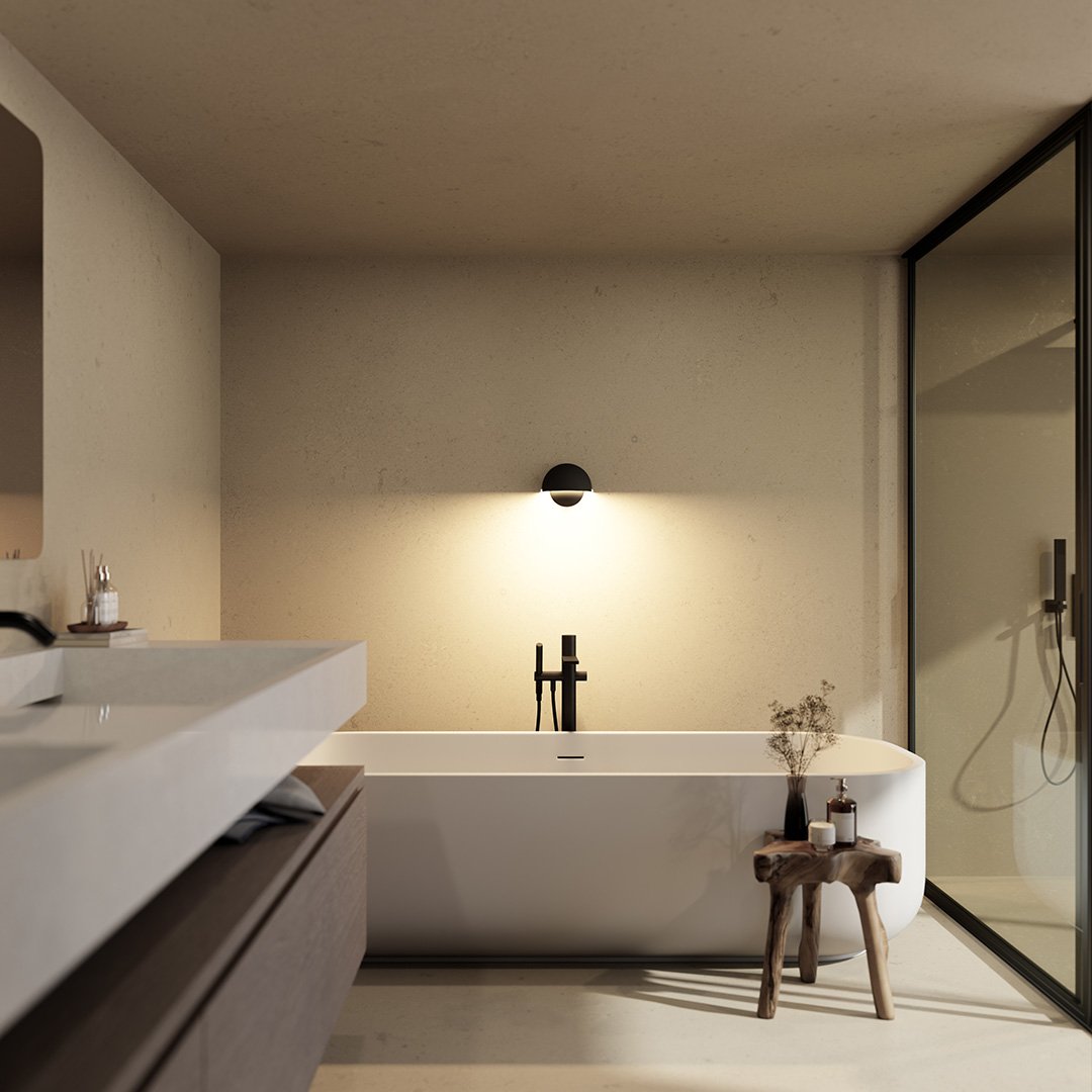 Round LED Wall Light Sconce | Modern Indoor Outdoor Bedroom Living Room Lamp