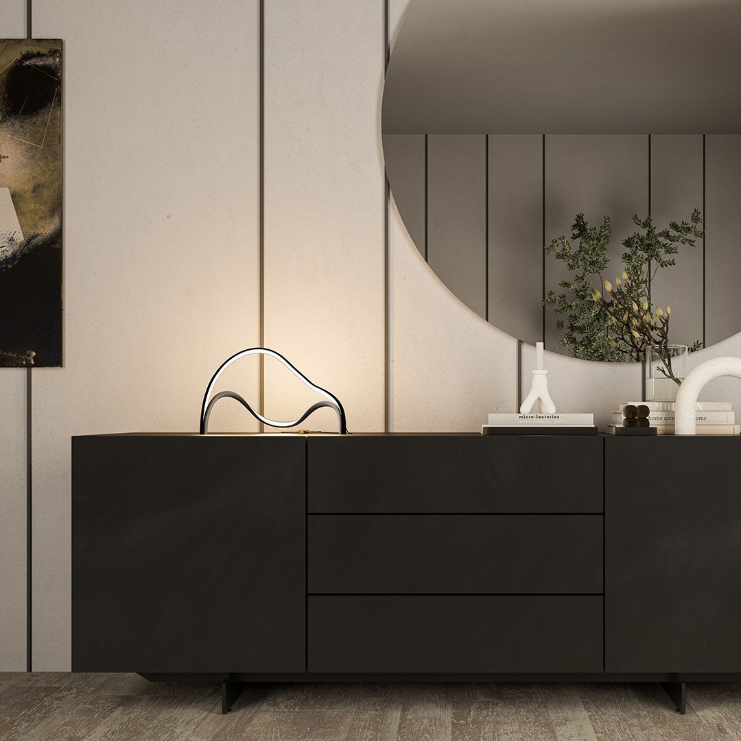 Modern LED Table Lamp with Sculptural Design | Elegant Bedside and Desk Light