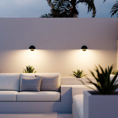 Round LED Wall Light Sconce | Modern Indoor Outdoor Bedroom Living Room Lamp