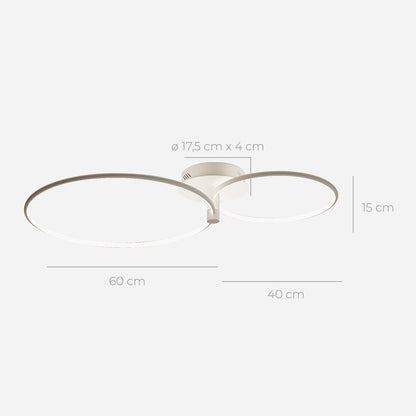 Modern Double Ring LED Ceiling Light | Dimmable Bedroom Living Room Lamp