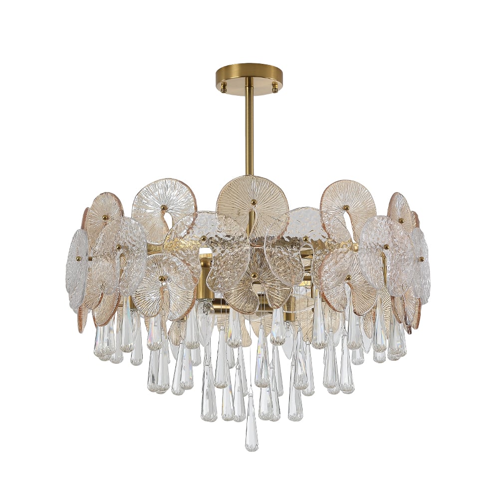 Luxury Tiered Crystal Chandelier in Gold Finish | Elegant Ceiling Light