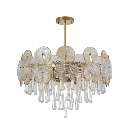 Luxury Tiered Crystal Chandelier in Gold Finish | Elegant Ceiling Light