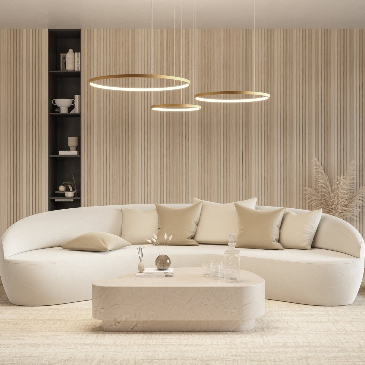 Modern LED Ring Chandelier | Contemporary Dimmable Dining Room Ceiling Light