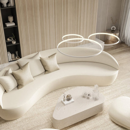 Modern LED Ring Chandelier | Contemporary Dimmable Dining Room Ceiling Light