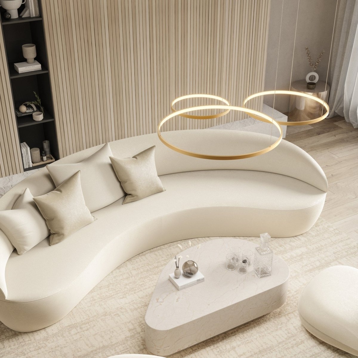 Modern LED Ring Chandelier | Contemporary Dimmable Dining Room Ceiling Light