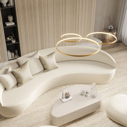 Modern LED Ring Chandelier | Contemporary Dimmable Dining Room Ceiling Light